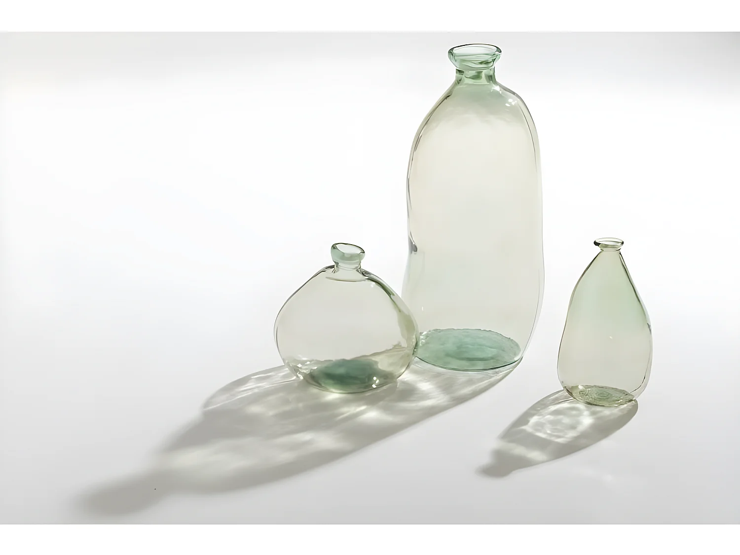 Vaso damigiana in vetro verde 20x20x37 cm