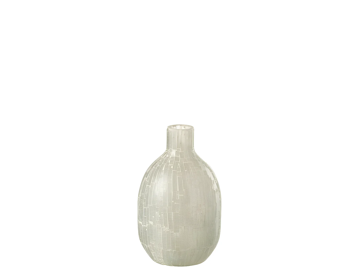 Jarrón con mosaicos de vidrio gris 17x17x27 cm