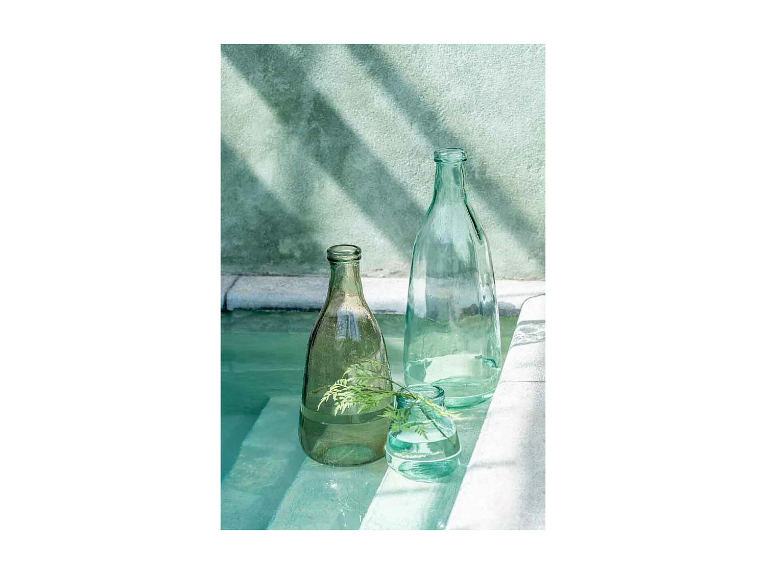 Vaso bottiglia in vetro trasparente 25x25x75 cm