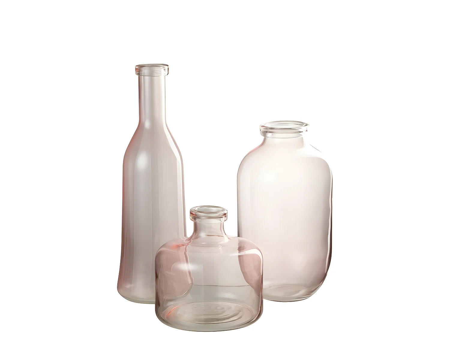 Vaso in vetro rosa 20x20x35 cm