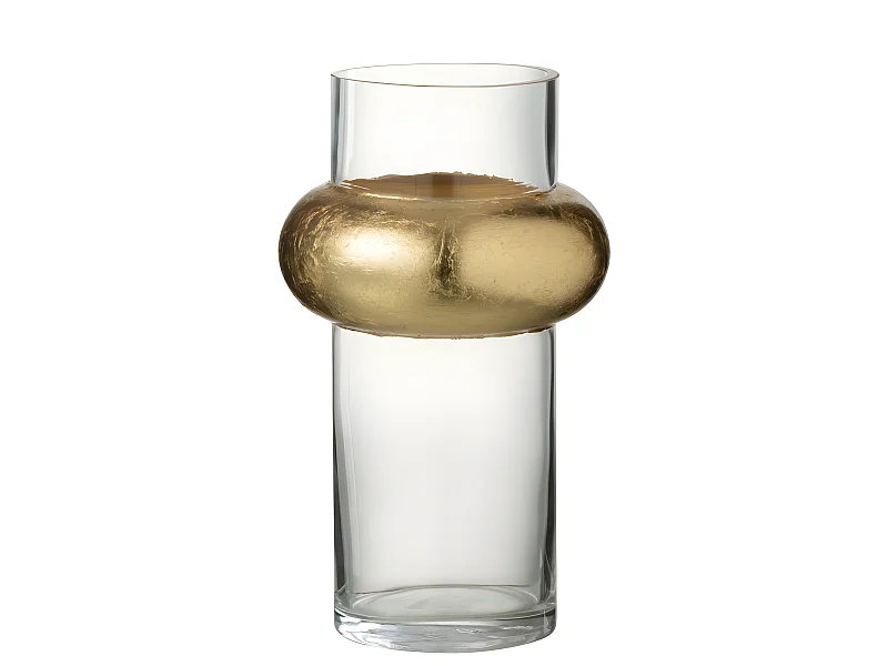 Vase Design "Bague Cylindrique" 25cm Transparent