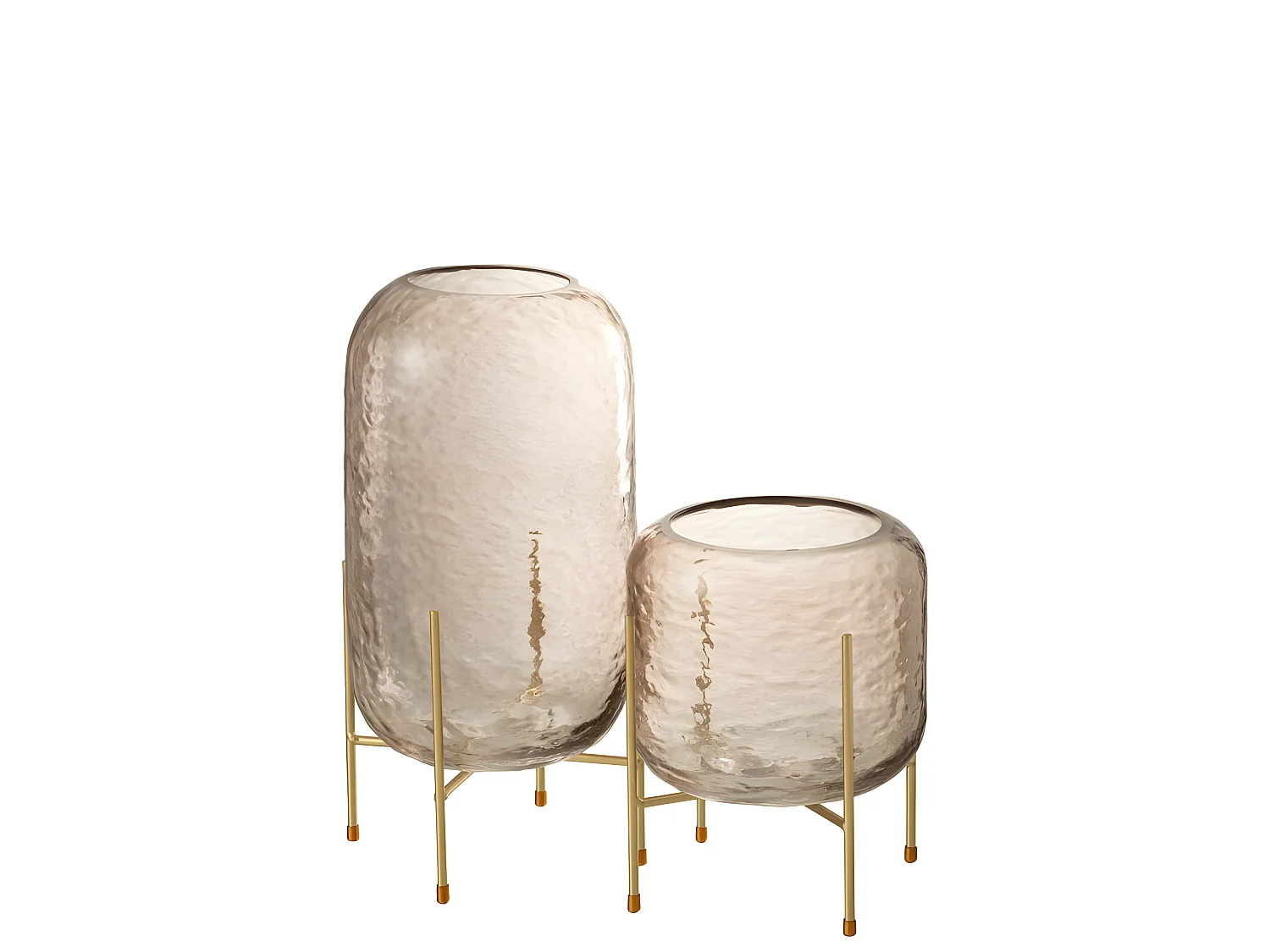 Vase sur Pied en Verre "Pieto" 30cm Marron