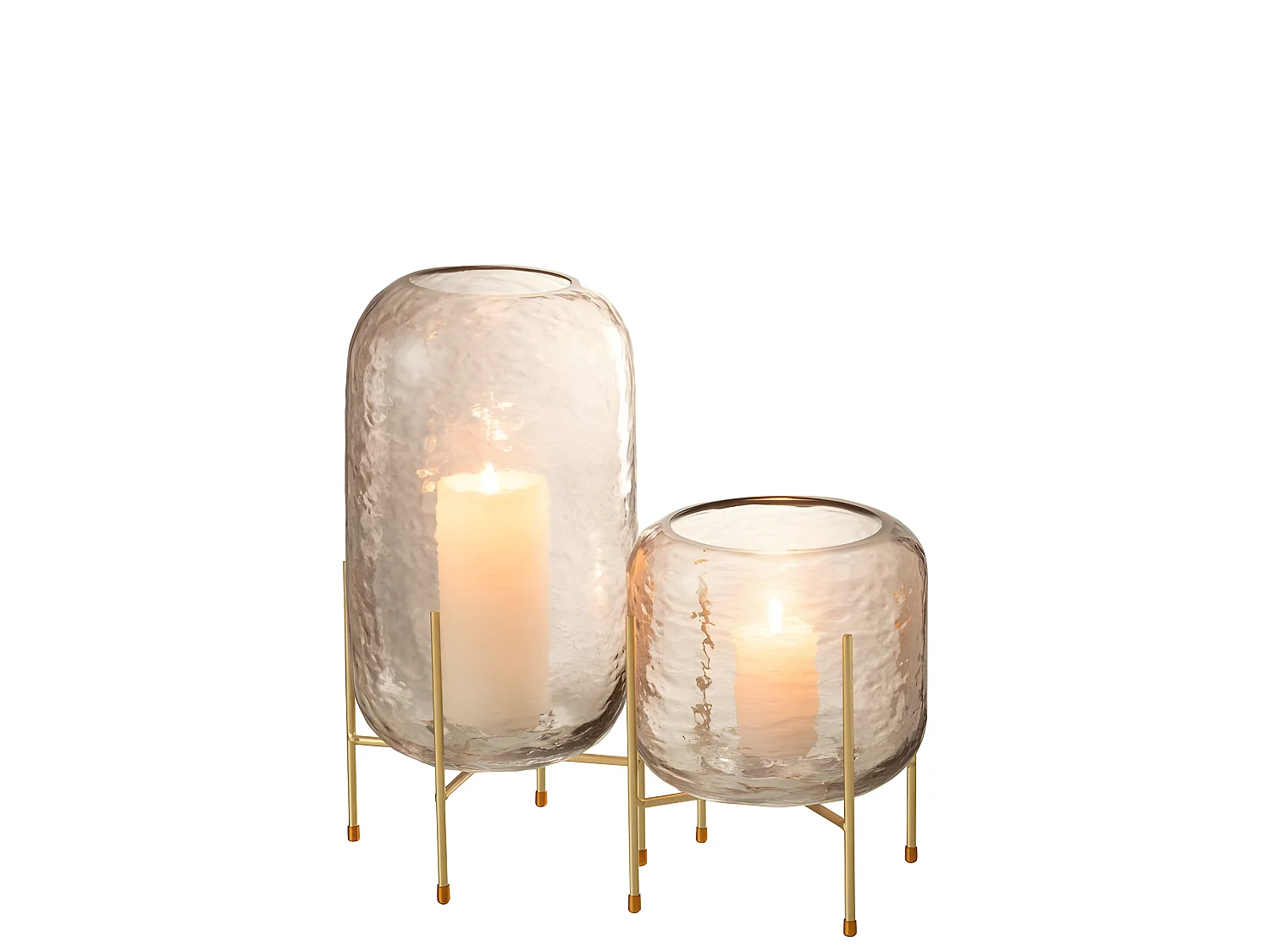 Vase sur Pied en Verre "Pieto" 30cm Marron