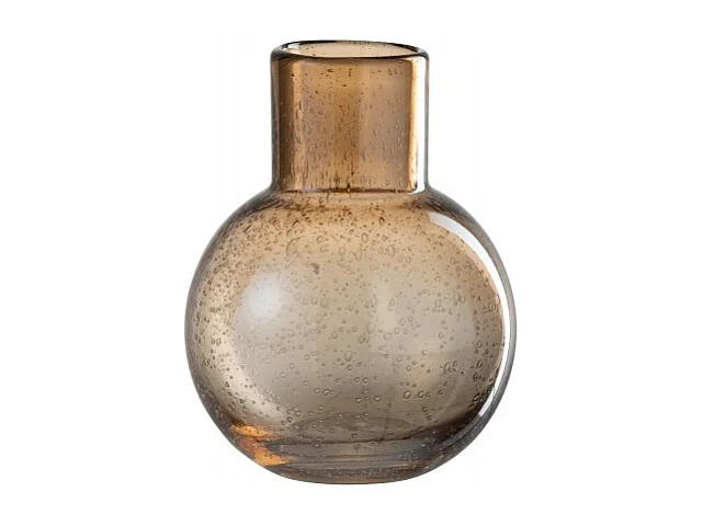 Vaso a sfera con collo in vetro marrone 15x15x19 cm