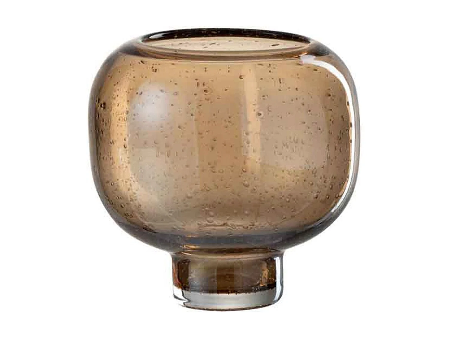 Vaso rotondo in vetro marrone con base 16x16x16 cm