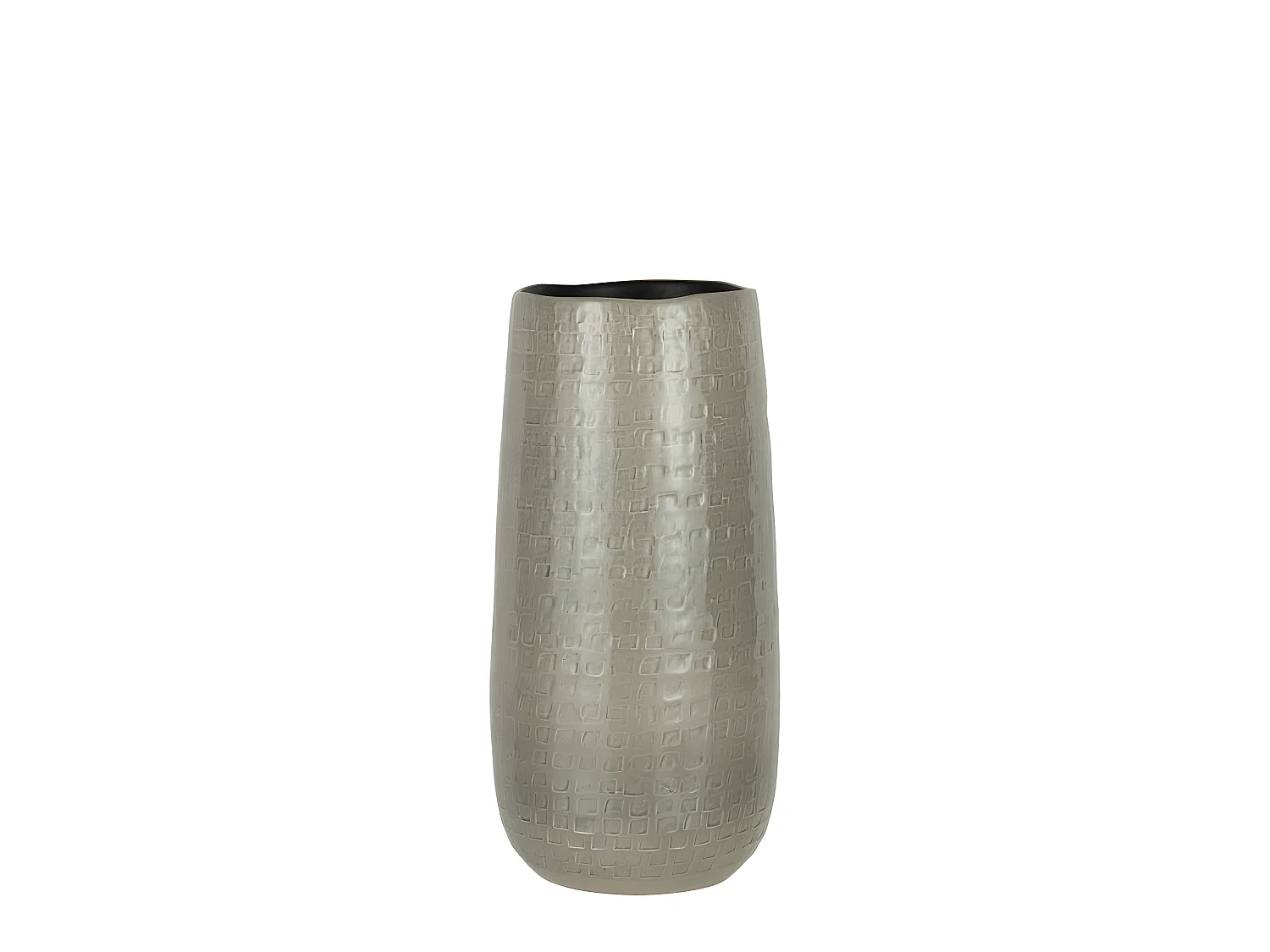 Vaso in ceramica grigio chiaro decorato 18x18x40 cm