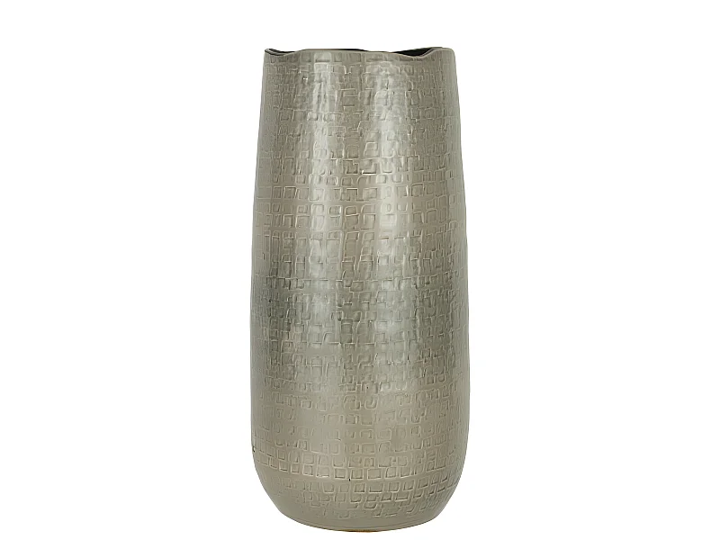 Vaso in ceramica grigio chiaro decorato 22x22x50 cm
