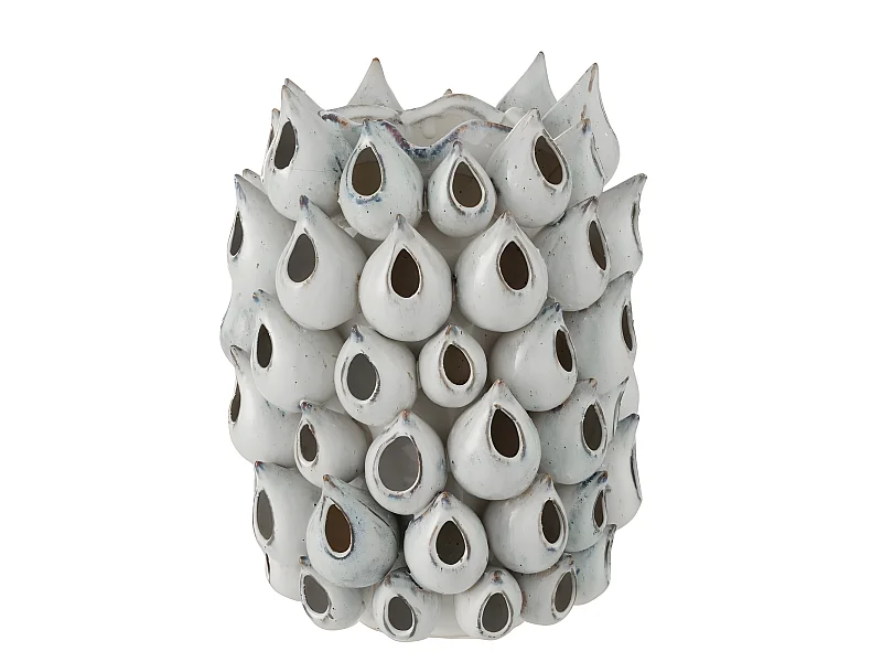 Vaso anemone in ceramica blu 22x22x32cm