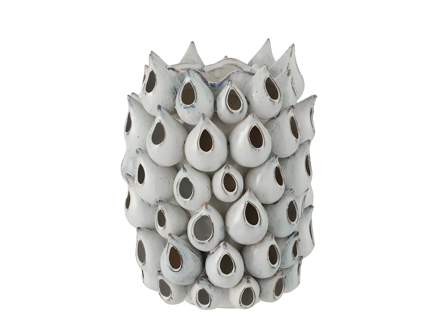 Vase Design "Anémone Céramique" 32cm Bleu