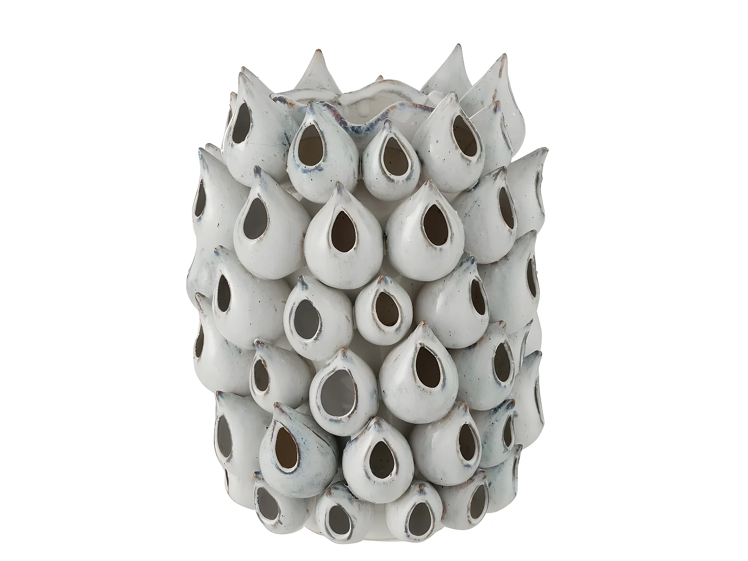 Jarrón de anémona de cerámica azul 22x22x32cm