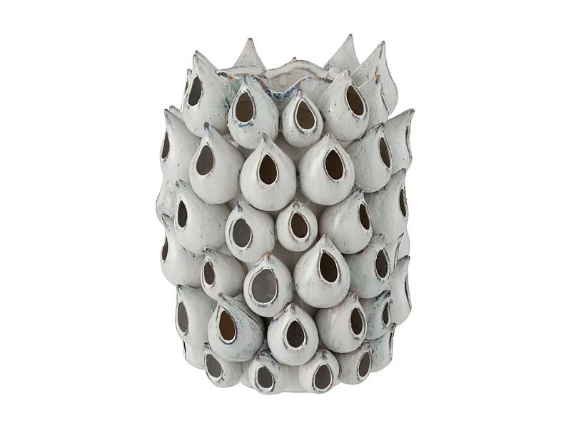 Vase Design "Anémone Céramique" 32cm Bleu