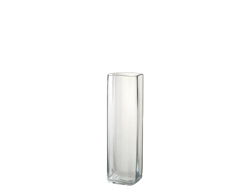 Vaso dritto in vetro trasparente 12x12x42 cm