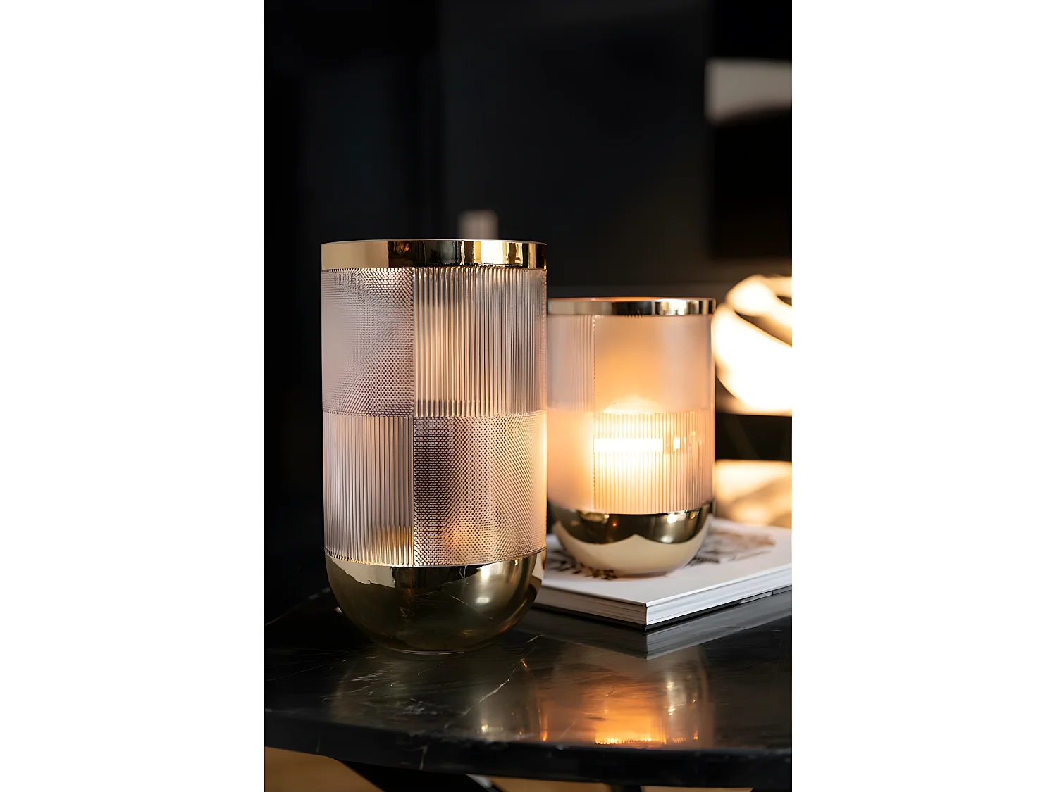 Vase Design "Sucomba" 21cm Transparent & Or