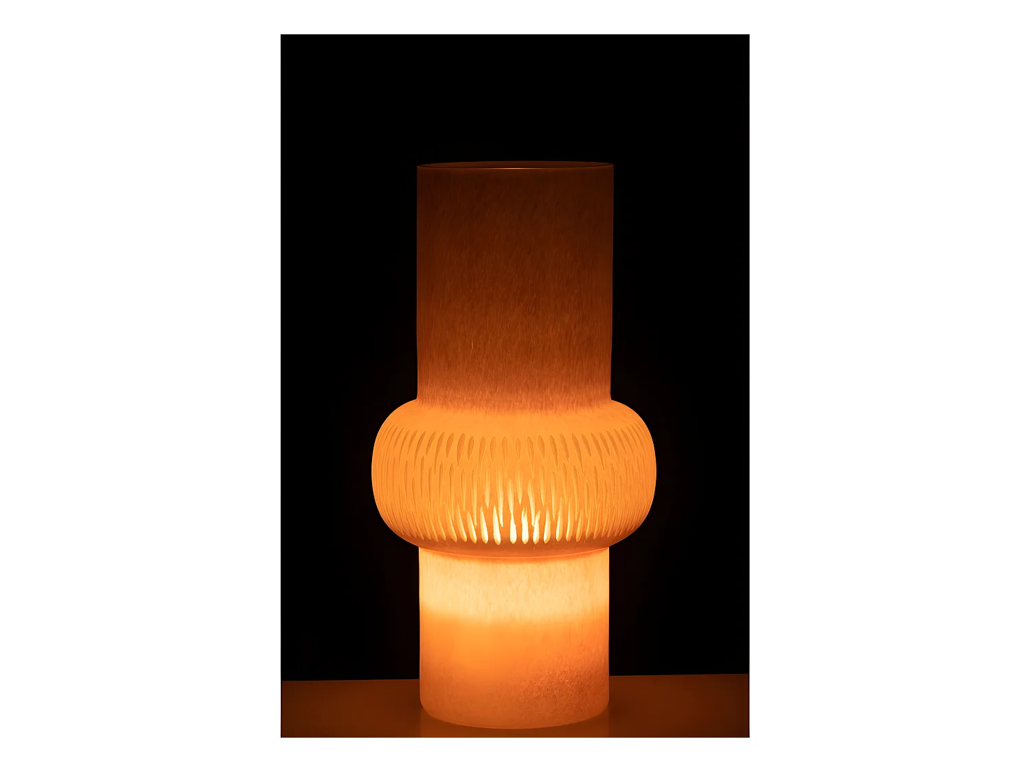 Jarrón con anillo de vidrio rosa 22x22x41 cm