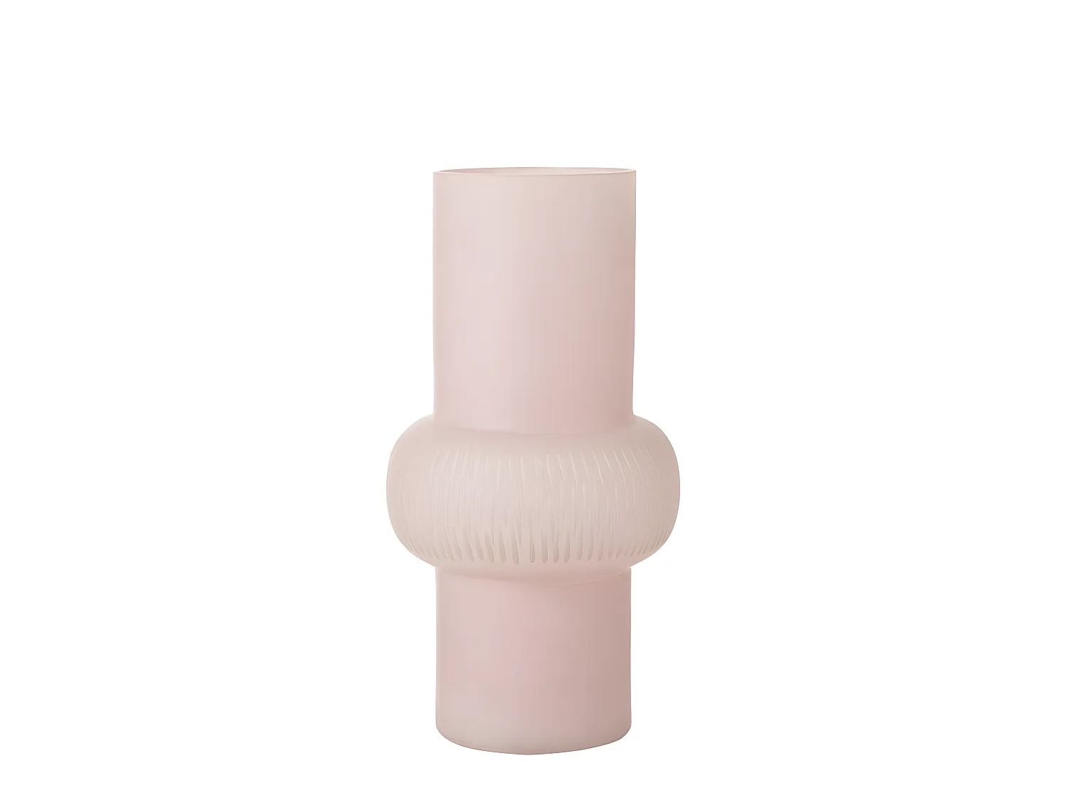 Vaso con anello in vetro rosa 22x22x41 cm