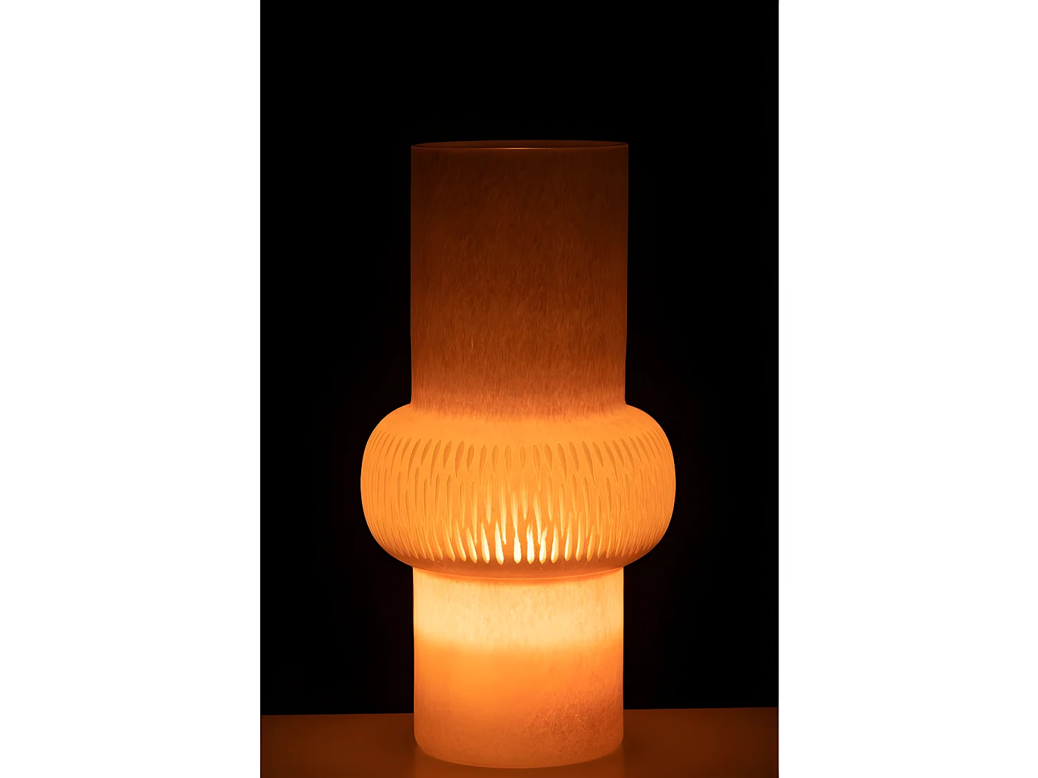 Vase avec anneau en verre rose 22x22x41 cm