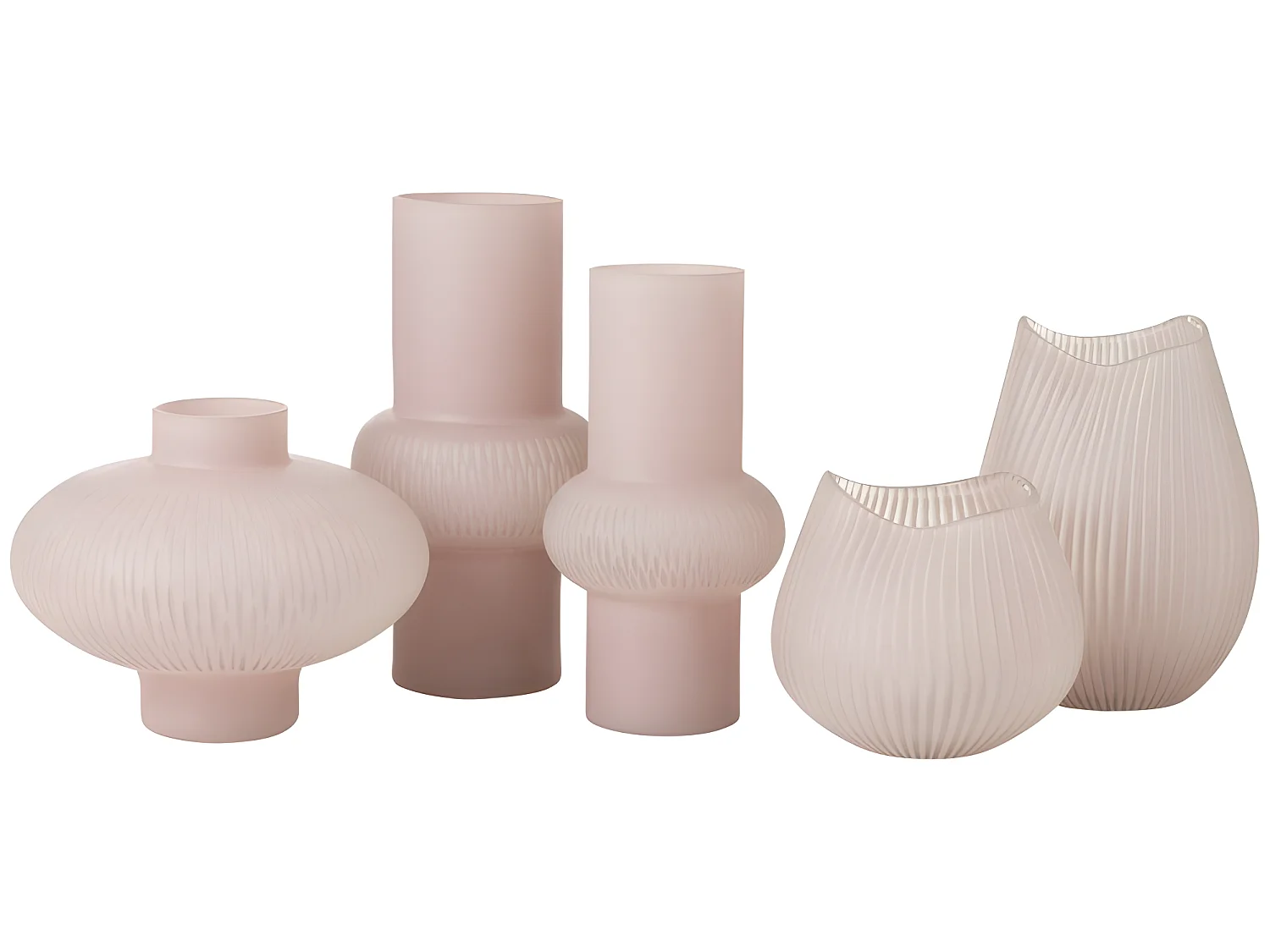 Vase avec anneau en verre rose 22x22x41 cm