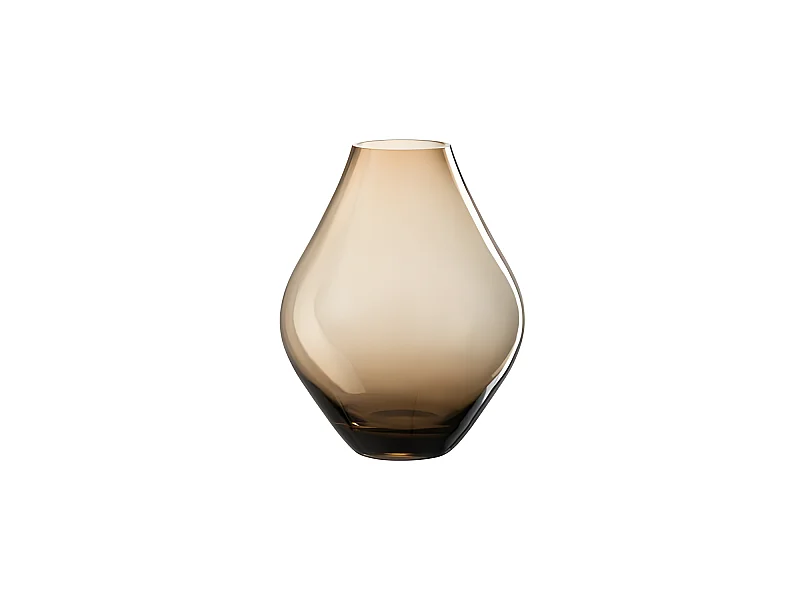 Vase Design en Verre "Abby" 24cm Ambre Marron