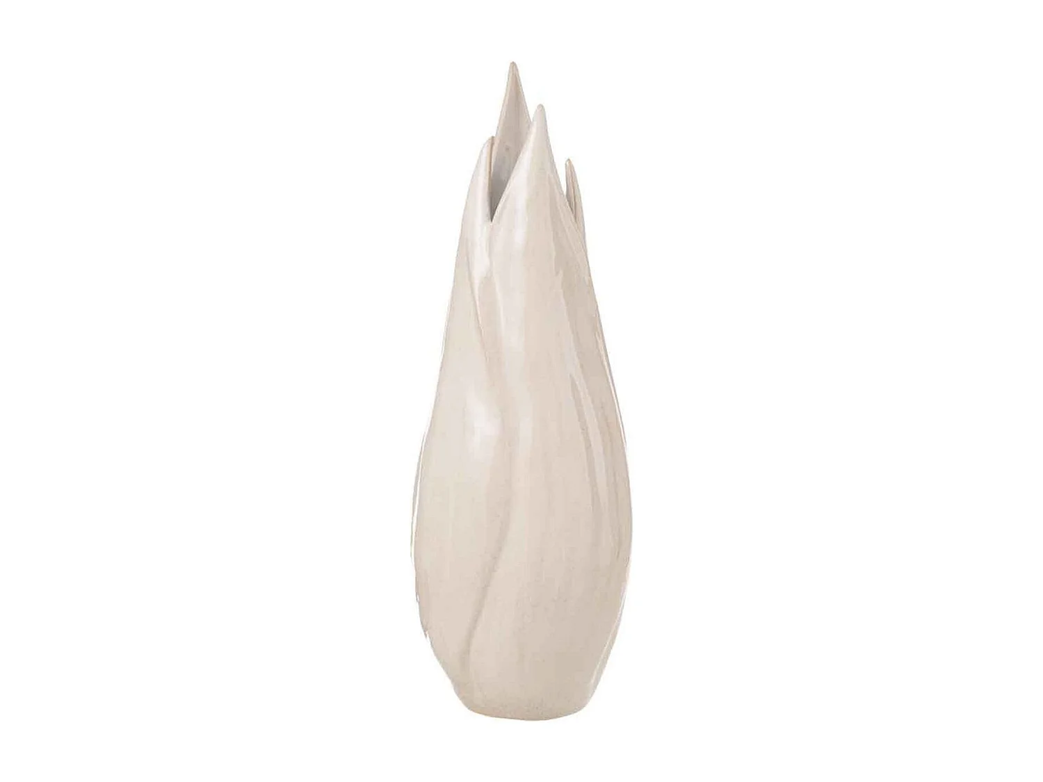Grande vaso in ceramica bianco e beige 17x17x57 cm