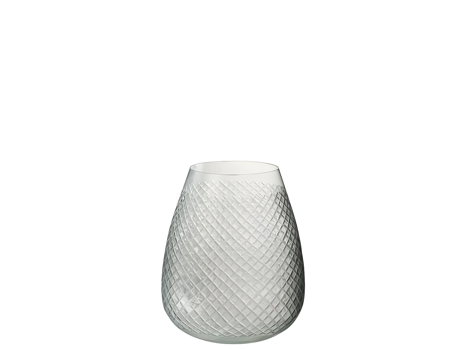 Vase à carreaux en verre transparent 18x18x25 cm