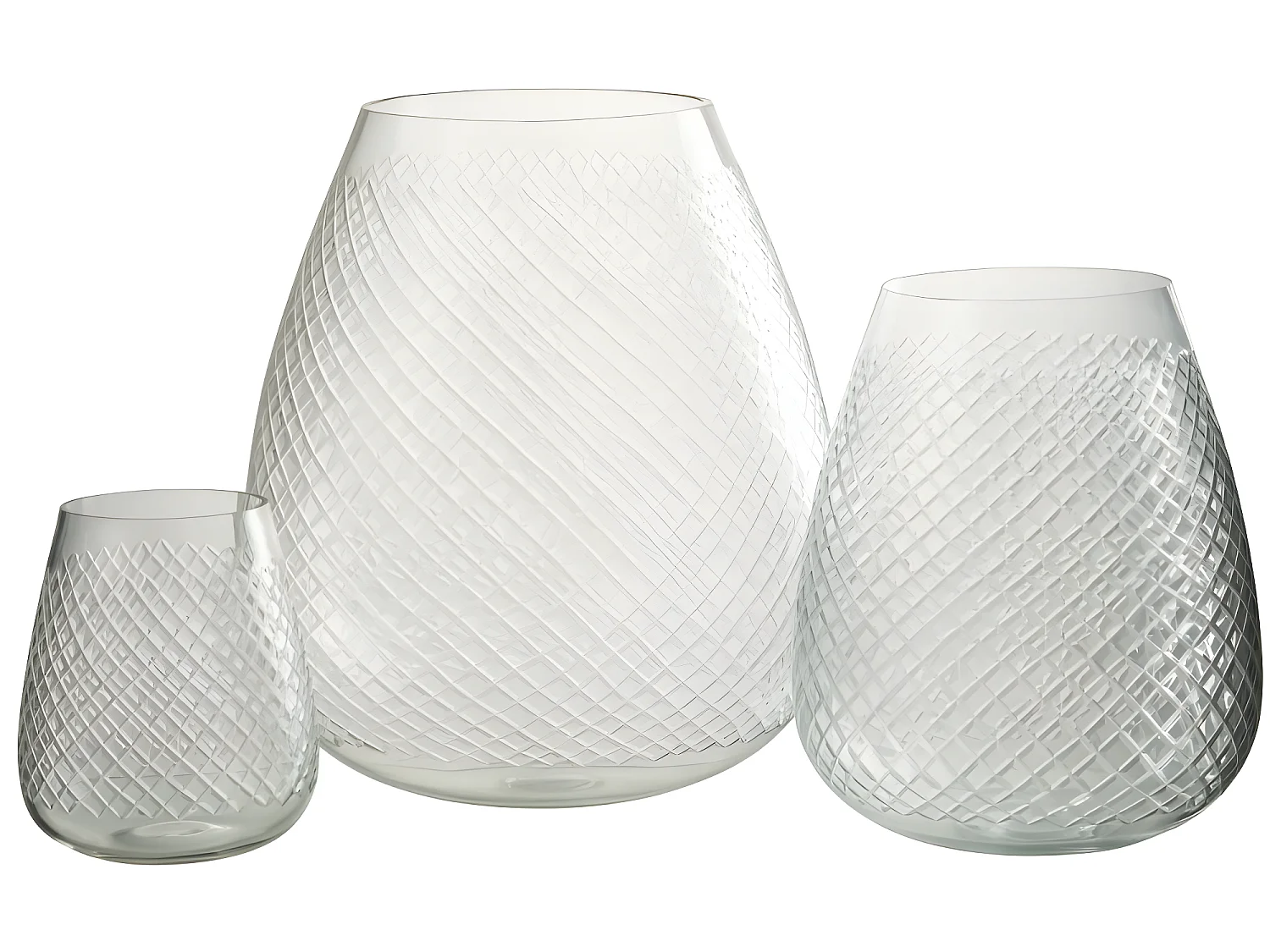 Vase à carreaux en verre transparent 18x18x25 cm