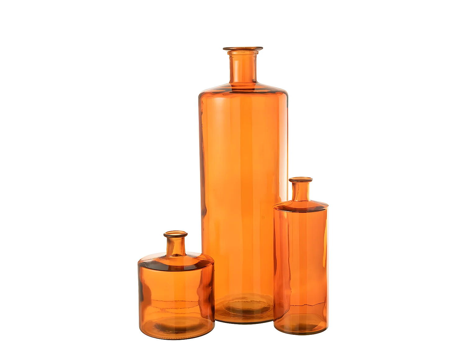 Botella de vidrio rojo de 15x15x40 cm