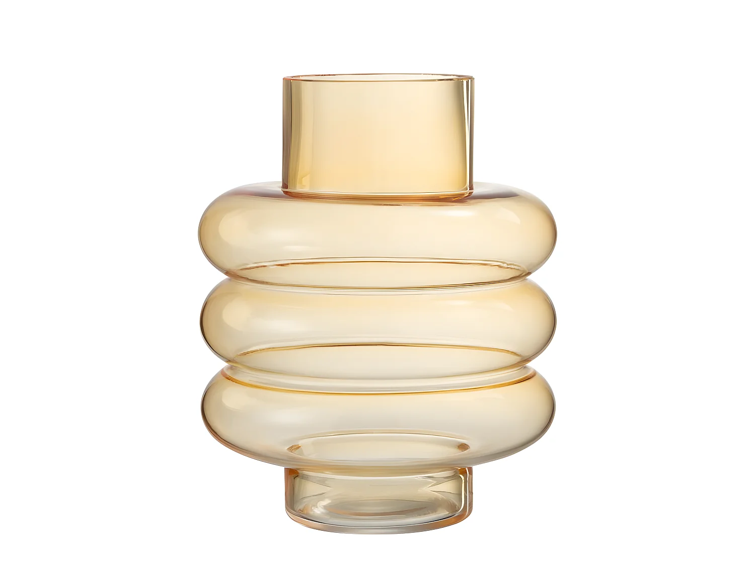 Vase Design en Verre "Lima" 22cm Ocre