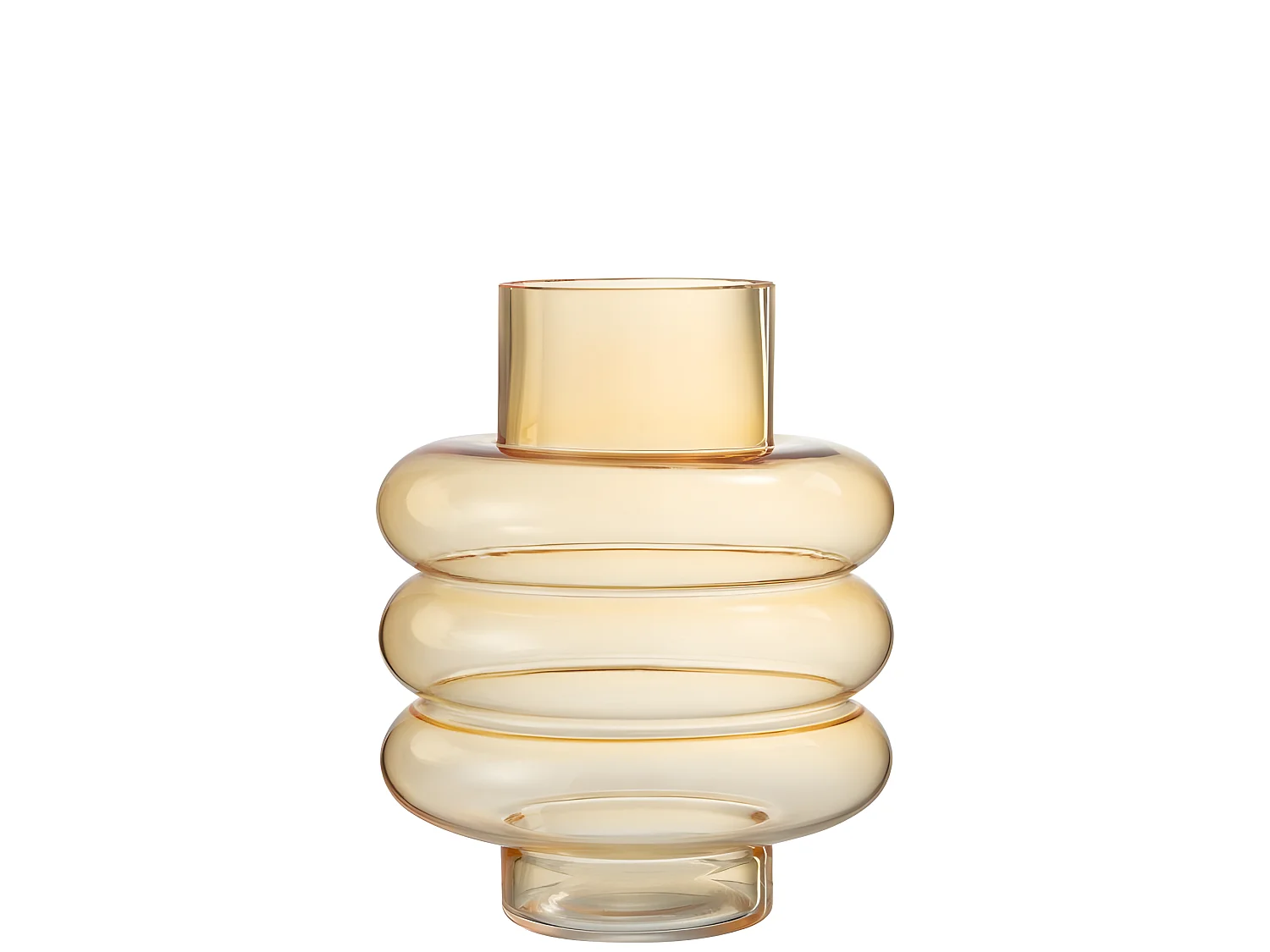 Vase Design en Verre "Lima" 22cm Ocre