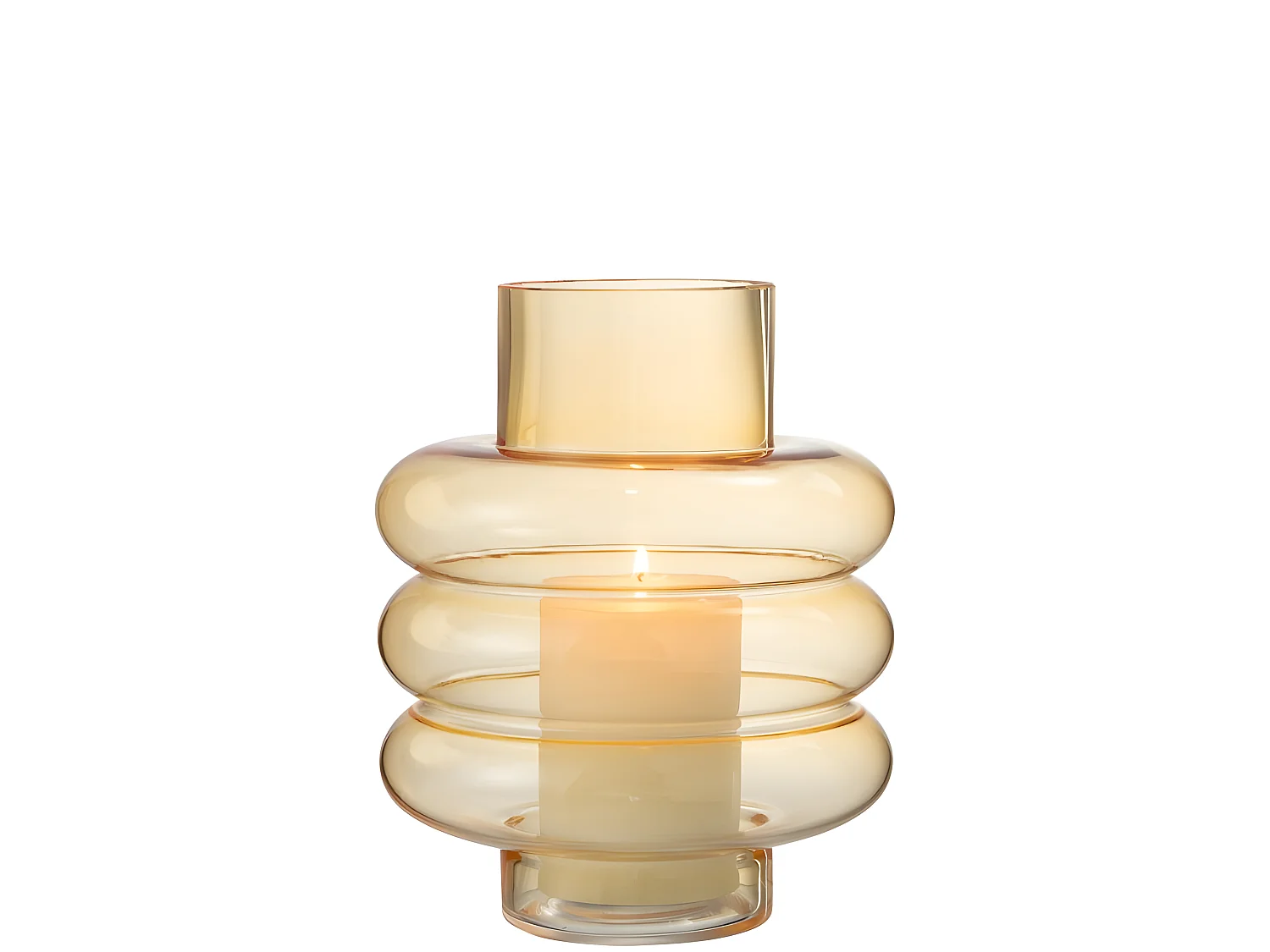 Vase Design en Verre "Lima" 22cm Ocre