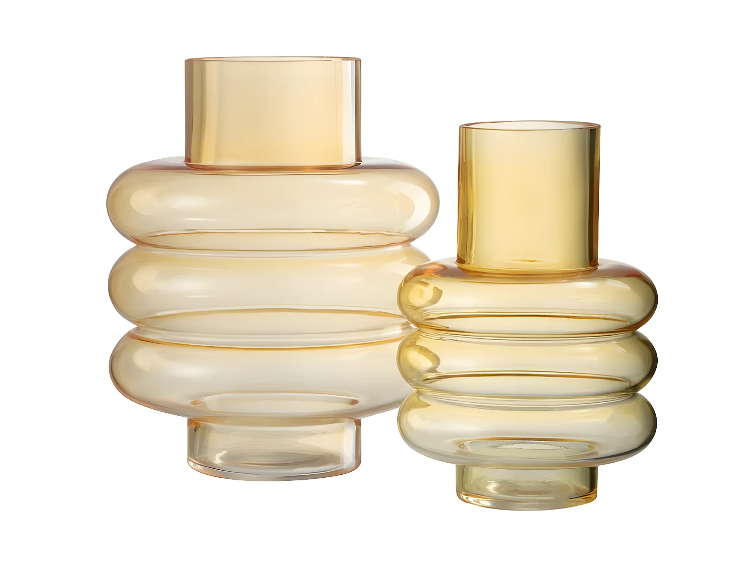 Vase Design en Verre "Lima" 22cm Ocre