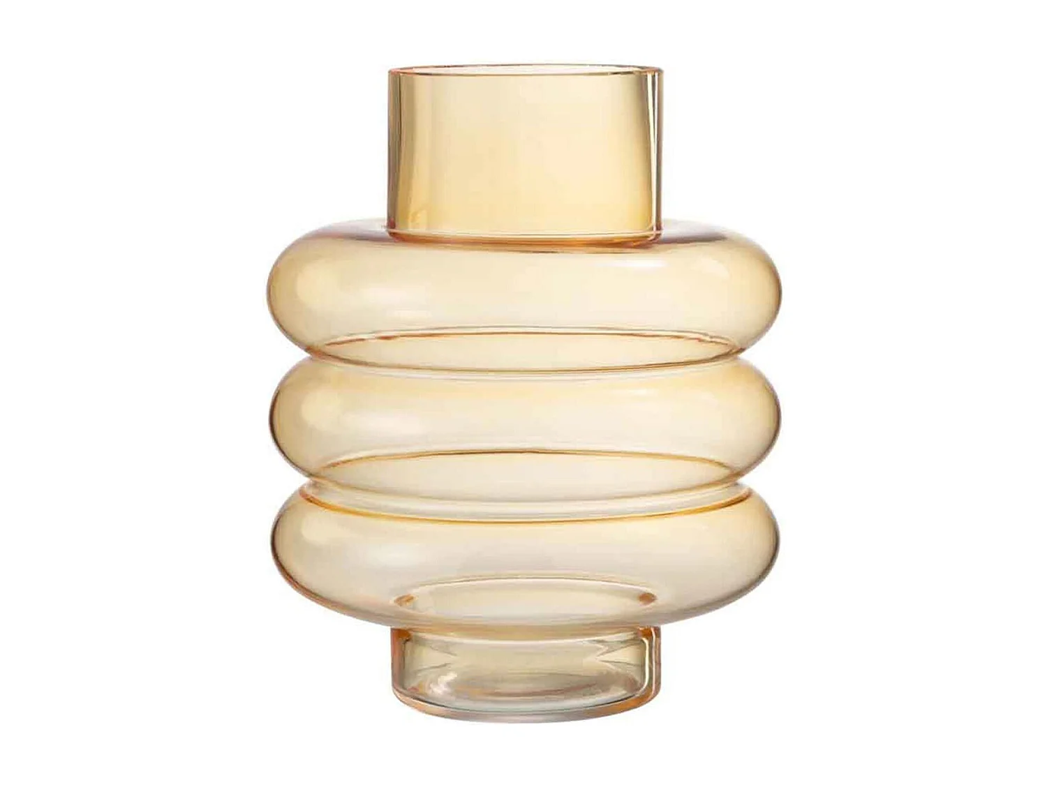 Vaso con tappo in vetro ocra 17x17x23 cm