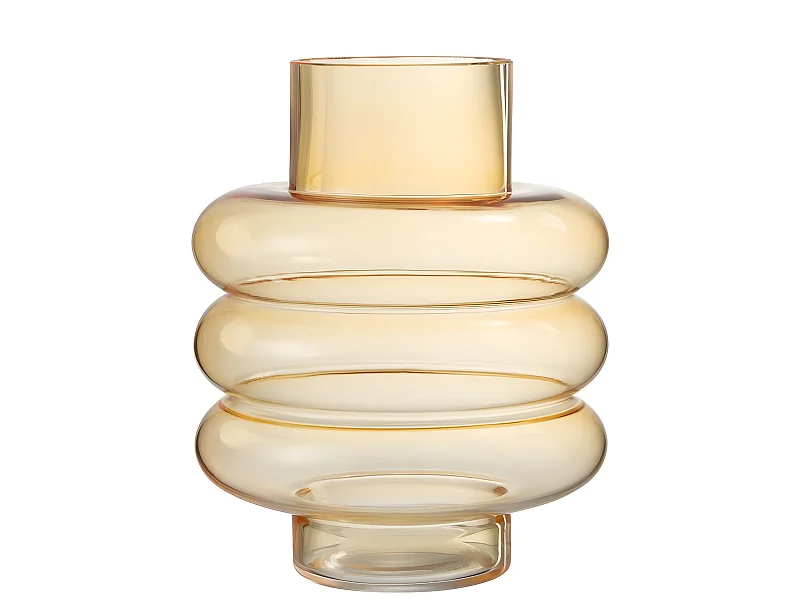 Vase Design en Verre "Lima" 22cm Ocre
