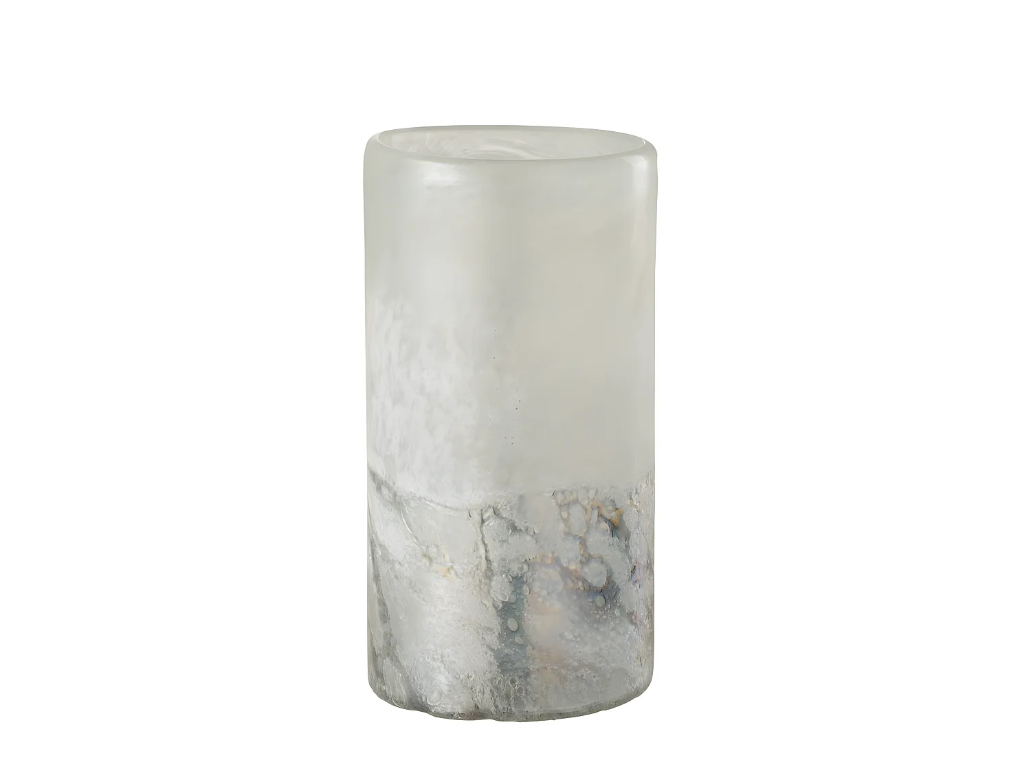 Vase Cylindrique Design "Scavo" 23cm Gris