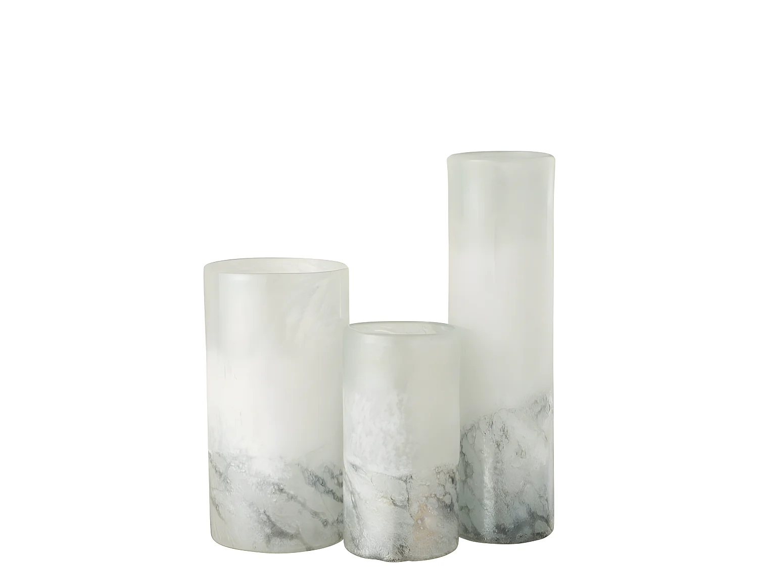 Vaso cilindrico in vetro bianco 12x12x22 cm