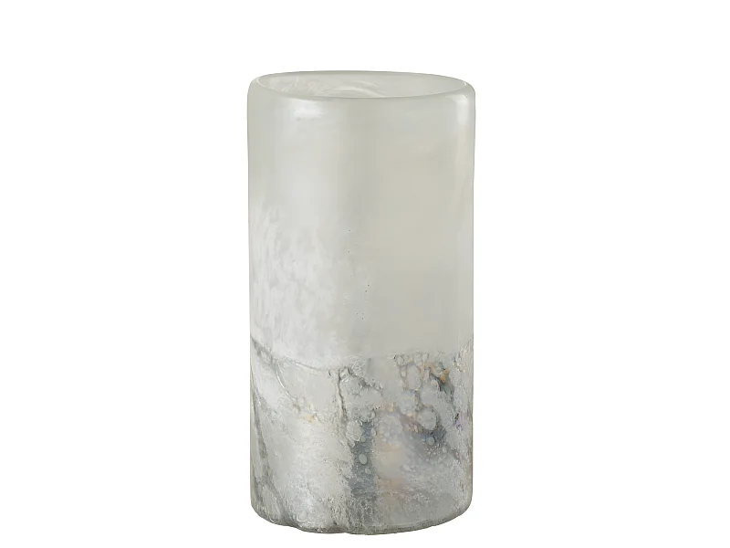 Vase Cylindrique Design "Scavo" 23cm Gris