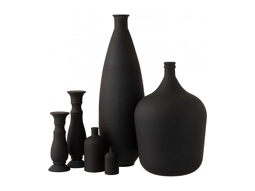 Vaso damigiana in vetro nero 38x38x56 cm