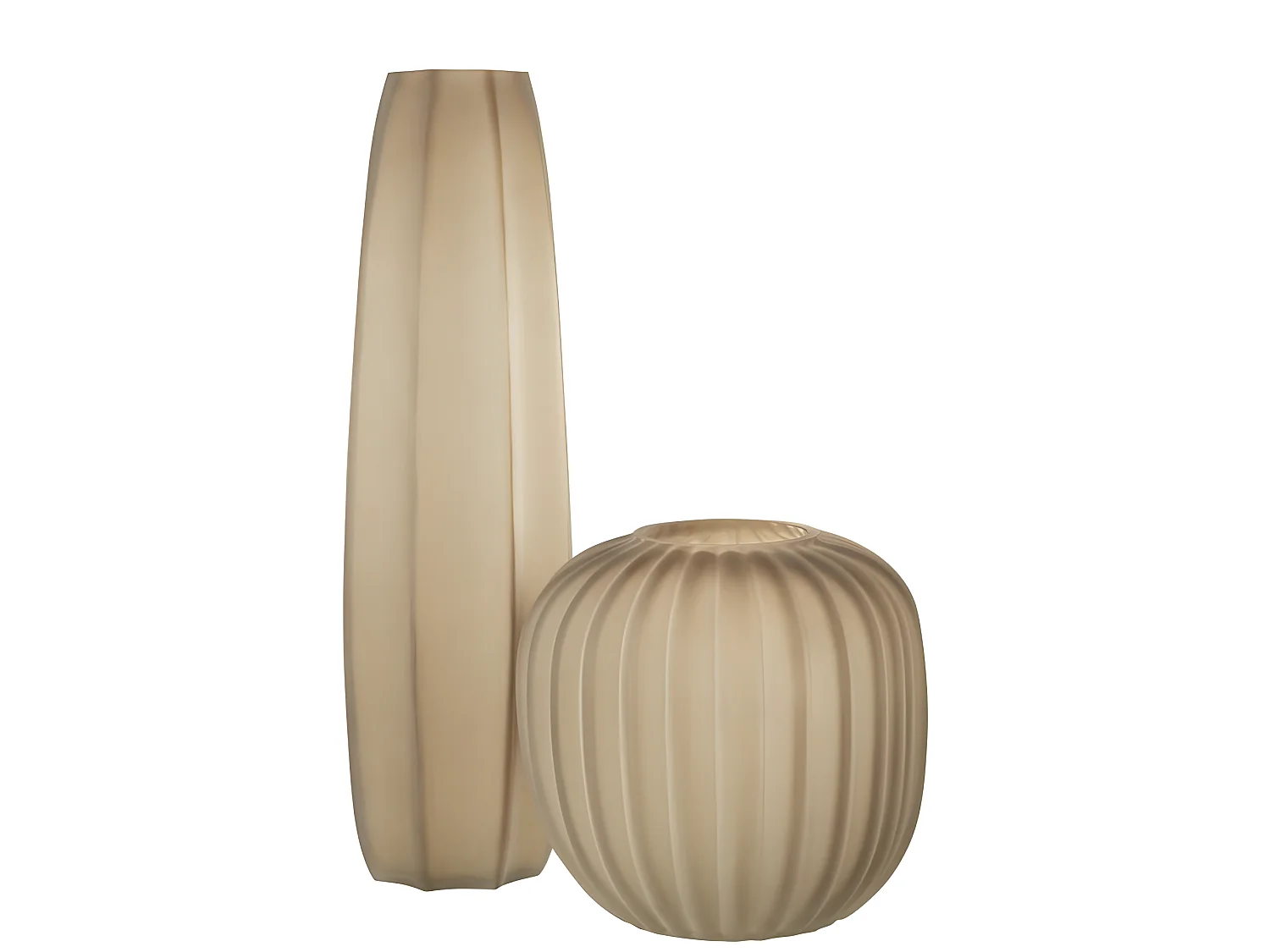 Vaso in vetro marrone rigato 19x19x62 cm