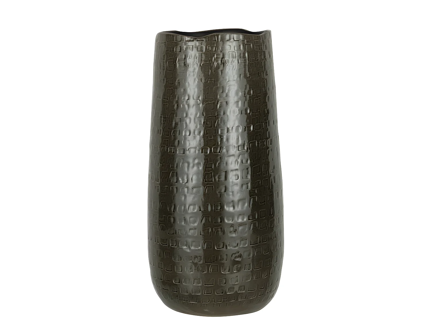 Vaso decorato in ceramica grigio scuro 22x22x50cm