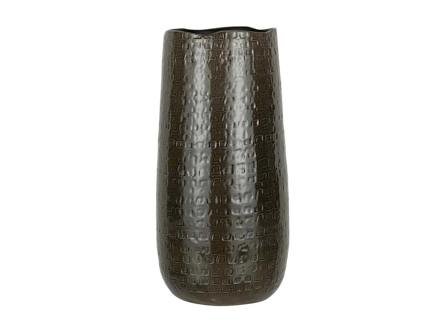 Vaso decorato in ceramica grigio scuro 22x22x50cm