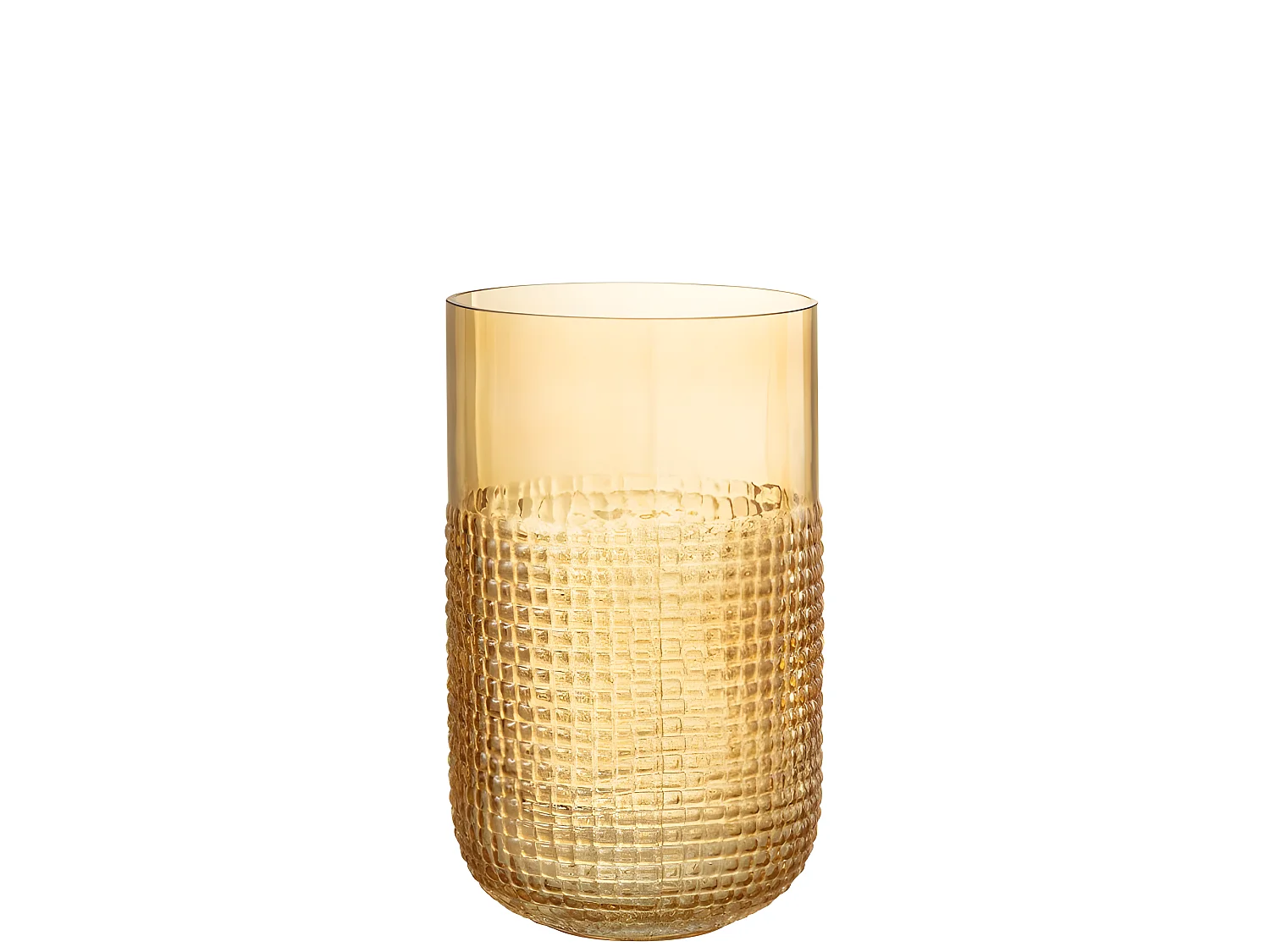 Jarrón de vidrio naranja con diseño L15*l15*H25cm