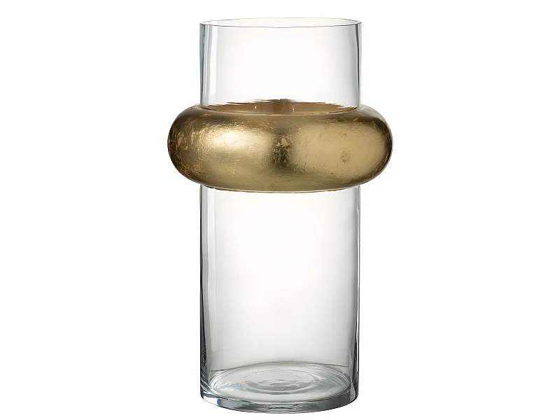 Vase Design "Bague Cylindrique" 35cm Transparent