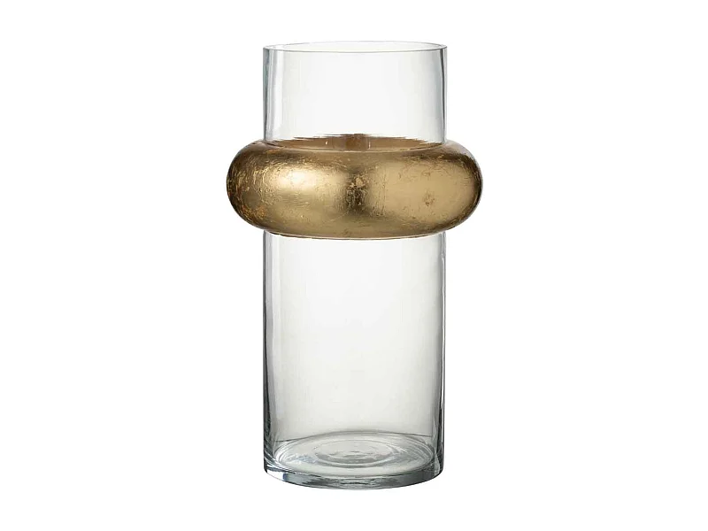 Vaso cilindrico ad anelli in vetro trasparente 20x20x36 cm