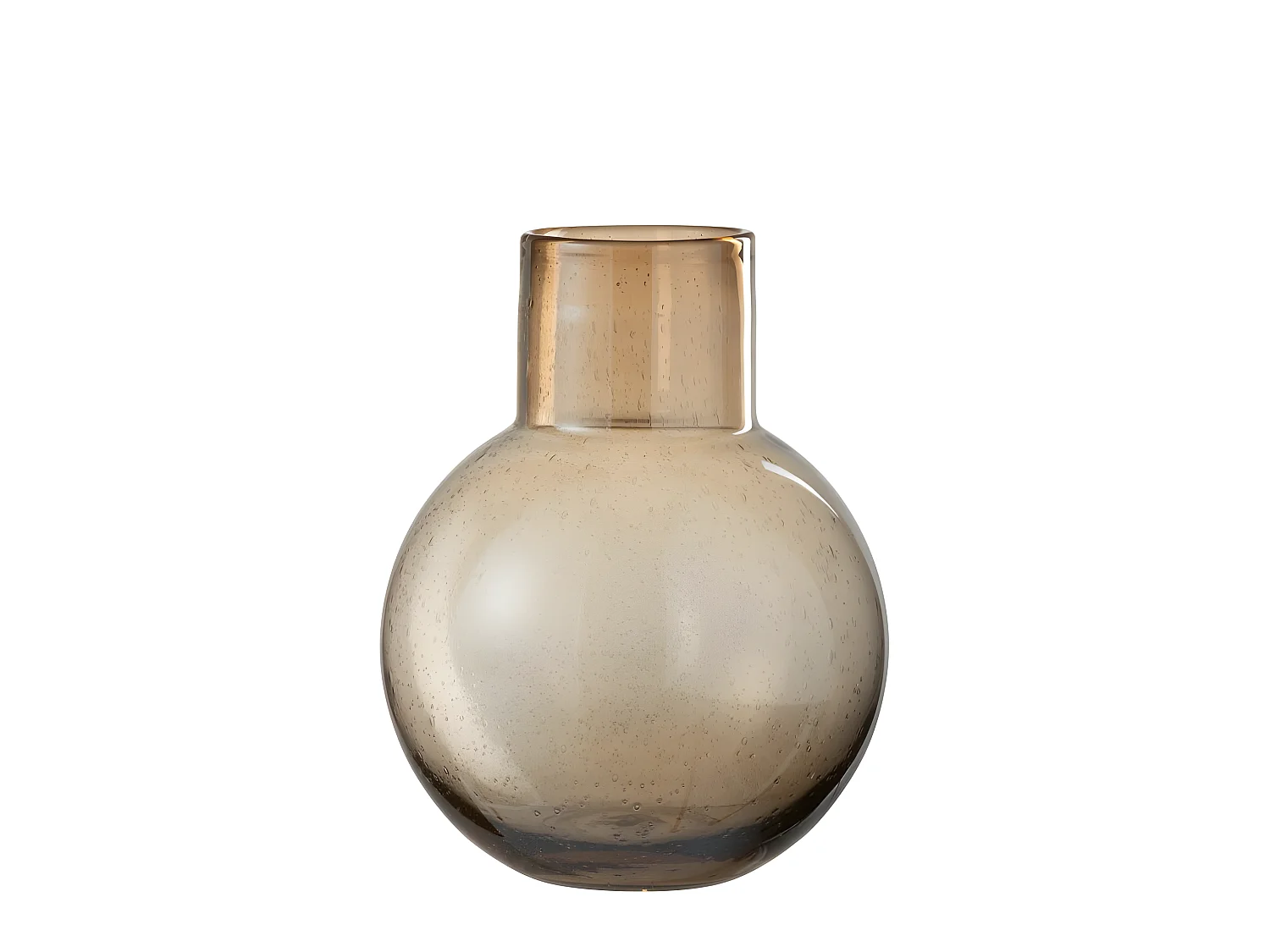 Vase Boule Design en Verre "Goulot" 29cm Marron