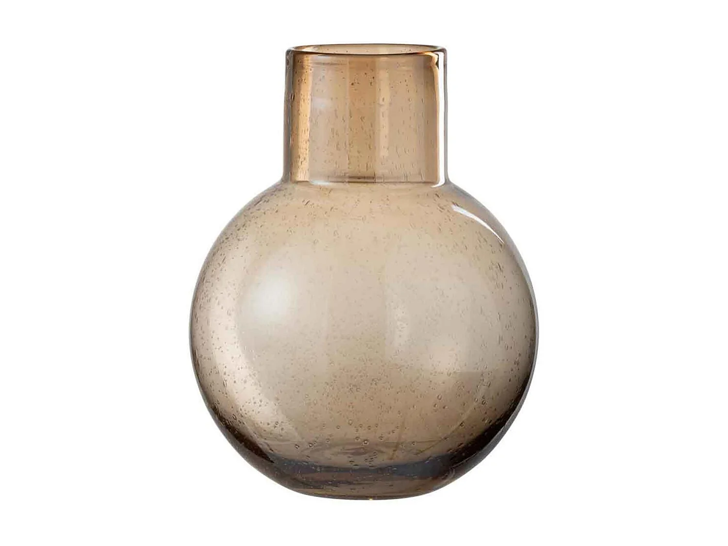 Vaso a sfera con collo in vetro marrone 24x24x29 cm