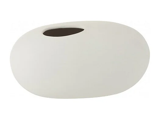Vase Design "Ovale Céramique" 25cm Blanc Mat