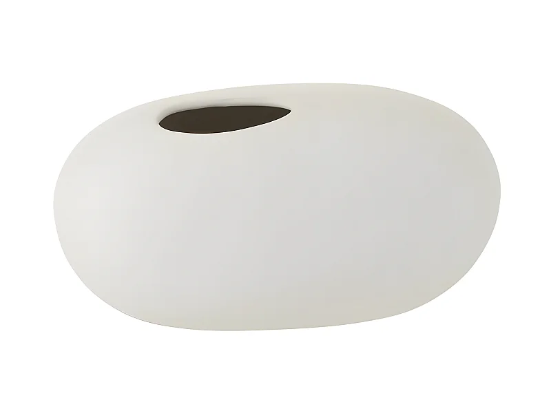 Vase Design "Ovale Céramique" 25cm Blanc Mat