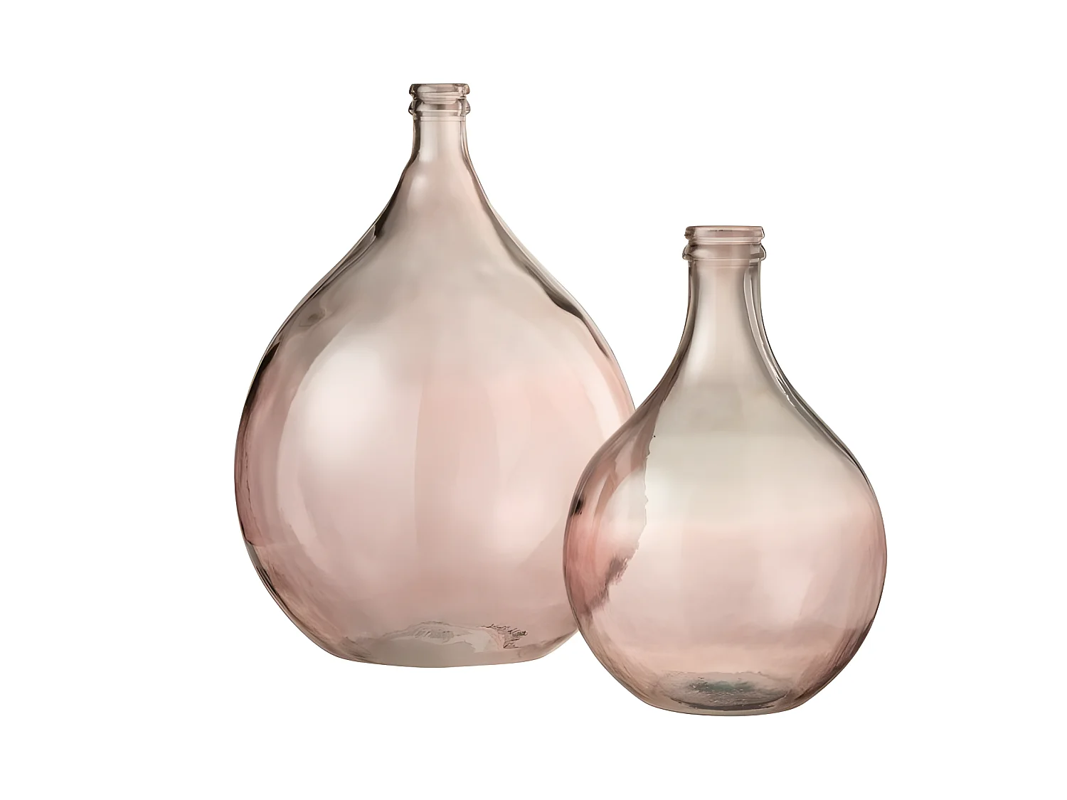 Jarrón de vidrio en color salmón de 40x40x56 cm