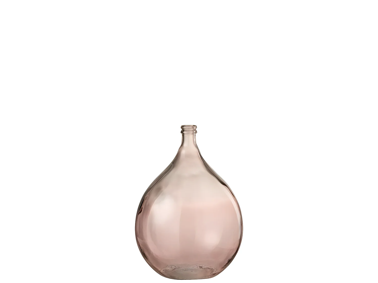 Jarrón de vidrio en color salmón de 40x40x56 cm