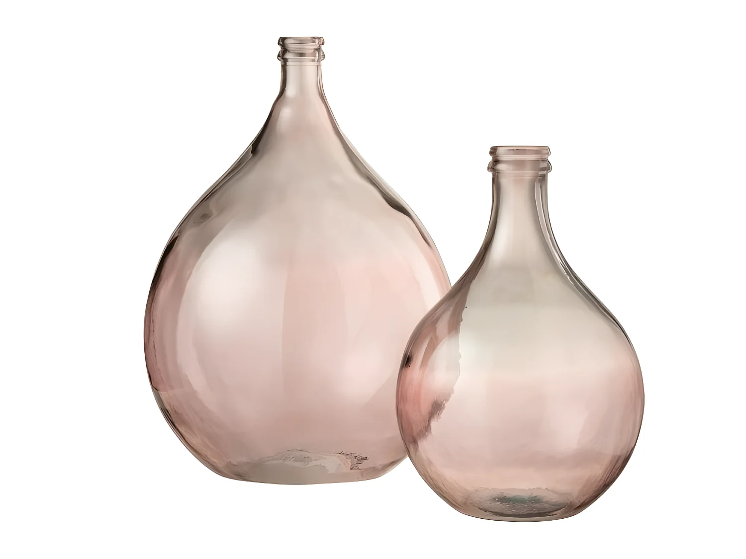 Jarrón de vidrio en color salmón de 40x40x56 cm