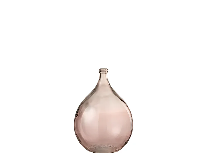 Jarrón de vidrio en color salmón de 40x40x56 cm